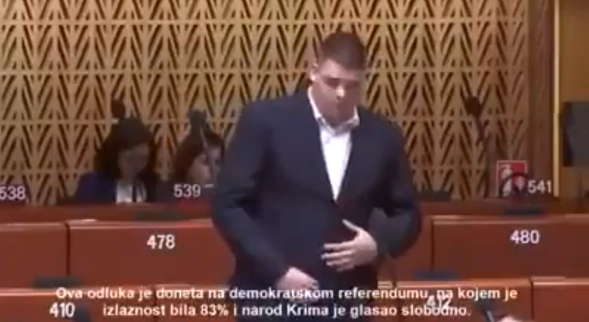 Сербский депутат Шешель по-русски призвал ПАСЕ признать Крым и угомонить Украину Сербский депутат Шешель по-русски призвал ПАСЕ признать Крым и угомонить Украину