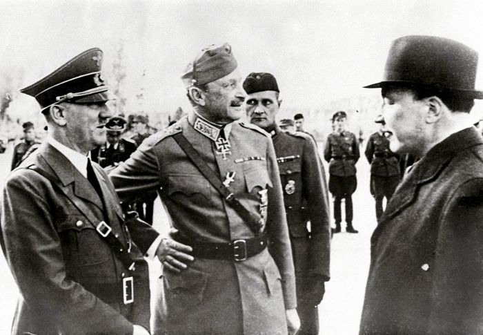 Финляндния. Маршал C.G.E. Маннергейм президент Рюти, на встрече с Адольфом Гитлером Финляндния. Маршал C.G.E. Маннергейм президент Рюти, на встрече с Адольфом Гитлером аристократия, гитлер, европа, интересное, история, монархия