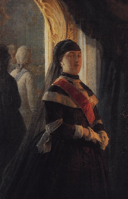 «Екатерина II у гроба императрицы Елизаветы». Фрагмент. Автор: Николай Ге. «Екатерина II у гроба императрицы Елизаветы». Фрагмент. Автор: Николай Ге.