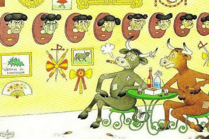 Добродушная ирония середины XX века на карикатурах художника, который мечтал стать тореадором