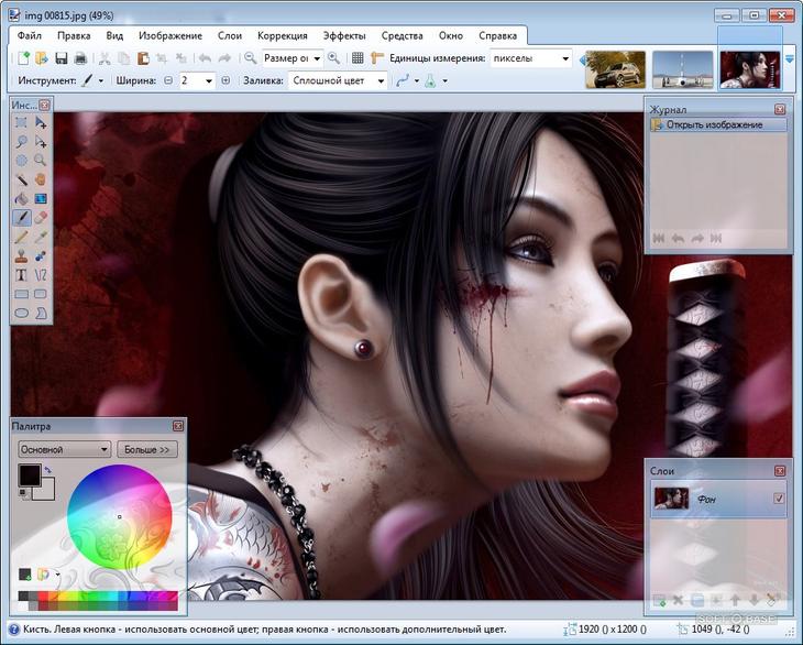 Рабочие инструменты Paint NET
