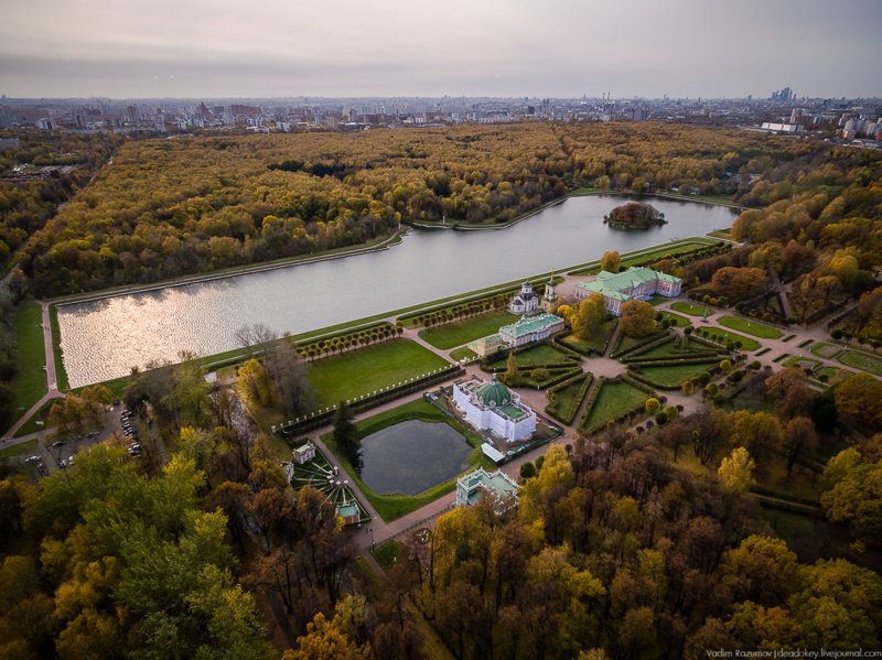 Осеннее КУСКОВО с высоты птичьего полета Осеннее КУСКОВО с высоты птичьего полета Кусково, факты, фото