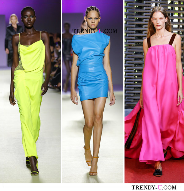 Летние платья ярких цветов из коллекций Versace и Roksanda SS 20129 (справа на фото)