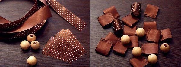 Бусы из атласных лент 1 Бусы из атласных лент