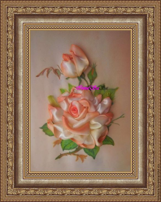 Как вышивать лентами РОЗУ. Мастер-класс (3) (557x700, 433Kb)