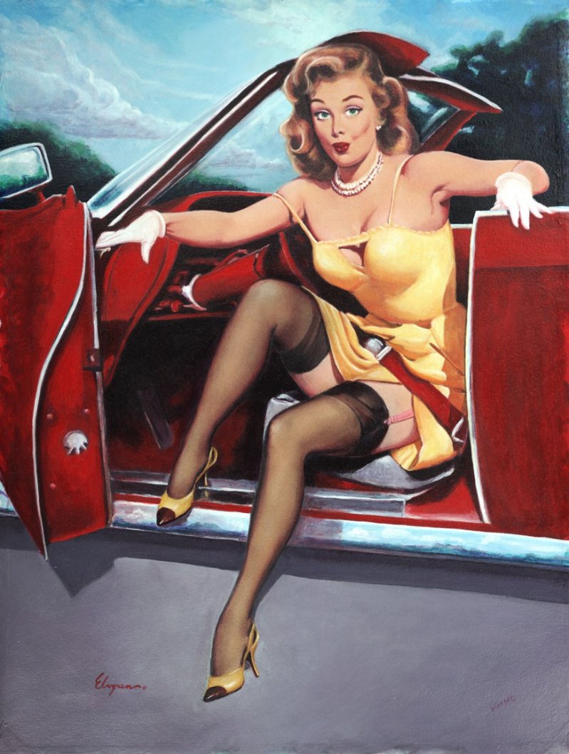 Девушки и машины в стиле Pin-Up pin up, искусство, пин-ап