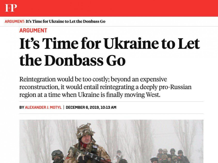 «Пришло время Украине отпустить Донбасс»