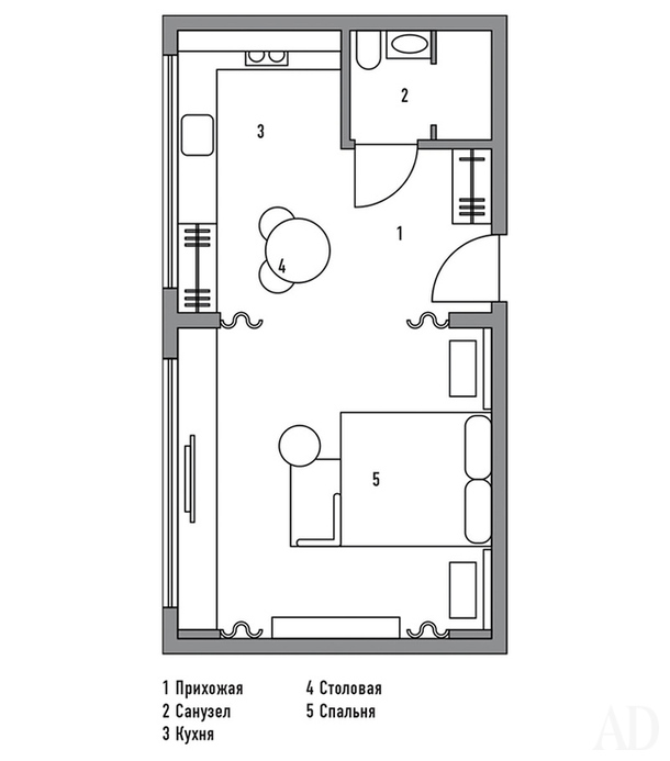 Однушка в Москве, 34 м²