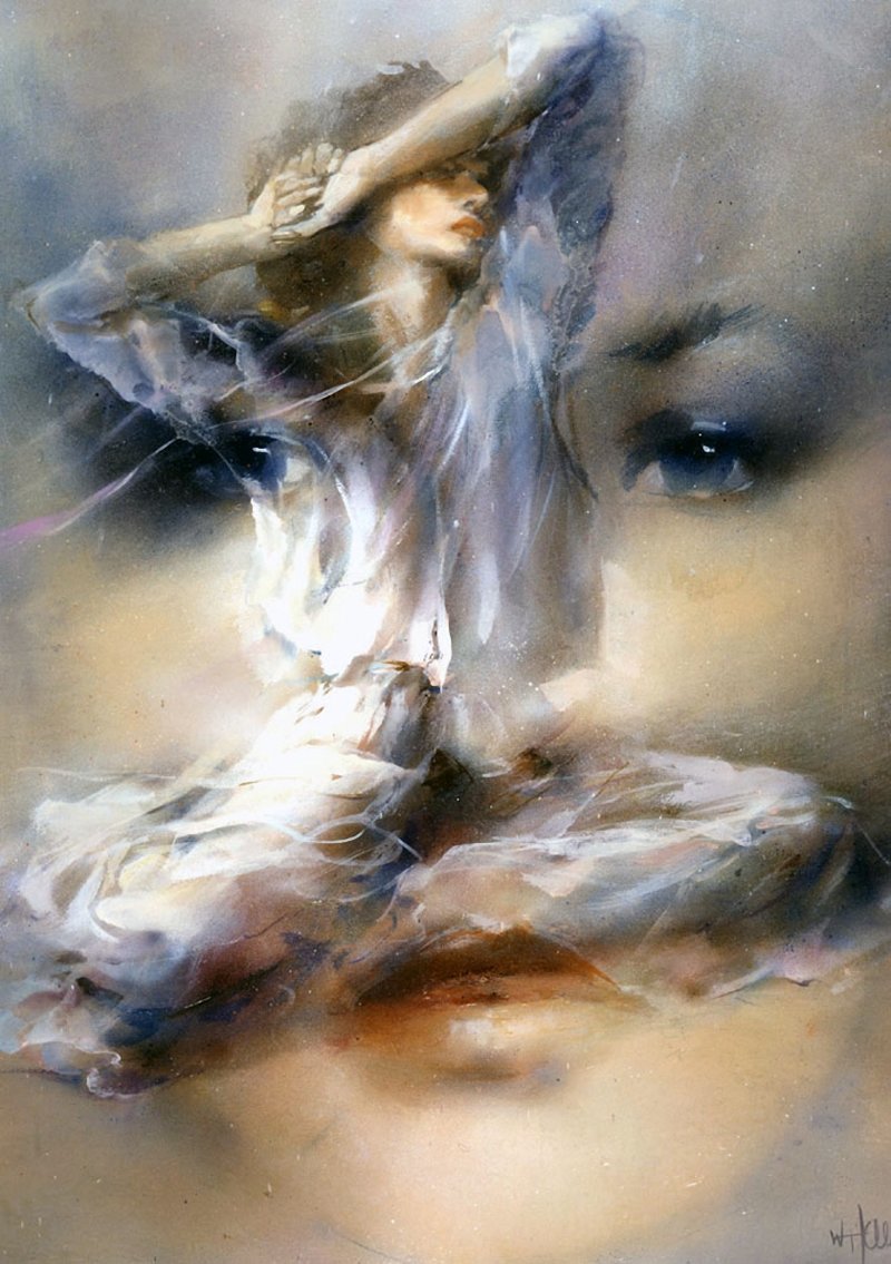 Виллем Хайенраетс (Willem Haenraets) Haenraets, Хайенраетс, акварель, девушки, живопись, импрессионизм