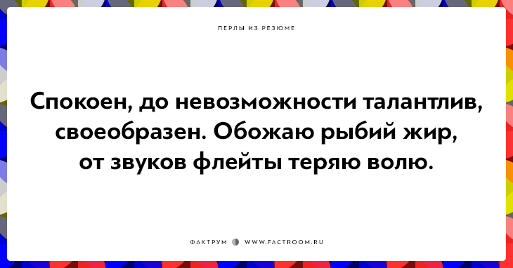 20 незабываемых перлов из резюме оригинальных людей 20 незабываемых перлов из резюме оригинальных людей
