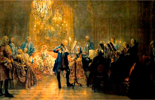 Адольф фон Менцель. Флейтовый концерт в Сан-Суси. 1852 / www.sans-souci.ru