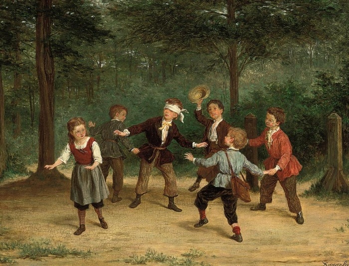 Андре Анри Даргелас (француз, 1828 - 1906) «Blindmans Buff». Андре Анри Даргелас (француз, 1828 - 1906) «Blindmans Buff».