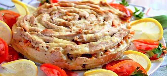 мясной пирог чайная роза