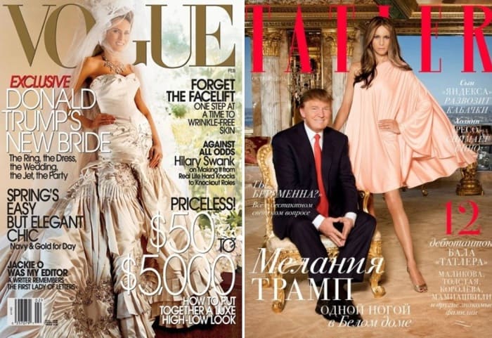 Мелания Трамп на обложках журналов | Фото: glavcom.ua и beztabu.net Мелания Трамп на обложках журналов | Фото: glavcom.ua и beztabu.net