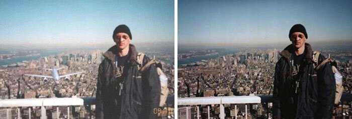 25. Турист за секунду до трагедии 11 сентября Фейк-парад, никому нельзя верить, подделки, фальшивки, фейк, фейки, фотошоп, фотошоп 80лвл
