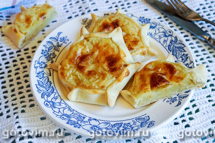 Открытые пирожки калитки с картошкой. Фотография рецепта Открытые пирожки калитки с картошкой. Фотография рецепта