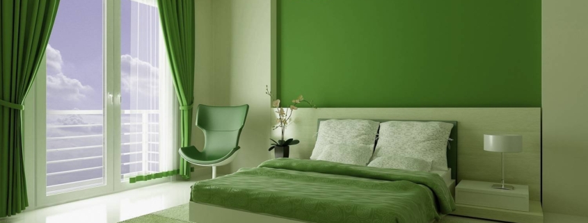 Спальня в зелёных тонах: советы по выбору штор, обоев и примеры сочетания зелёного в интерьере с другими цветам