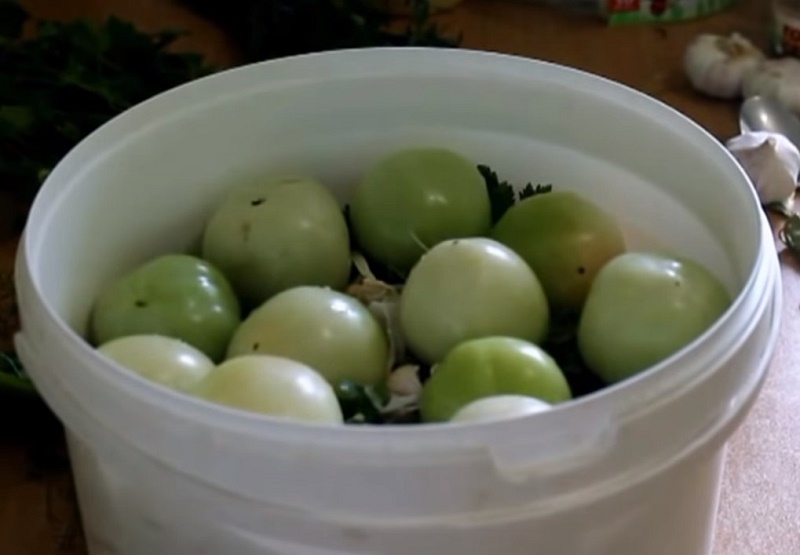 как солить зелёные помидоры в домашних условиях