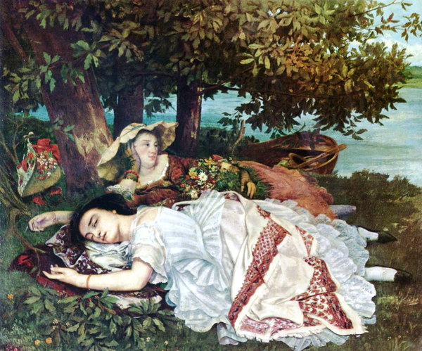 !Девушки, отдыхающие на берегу Сены", 206×174