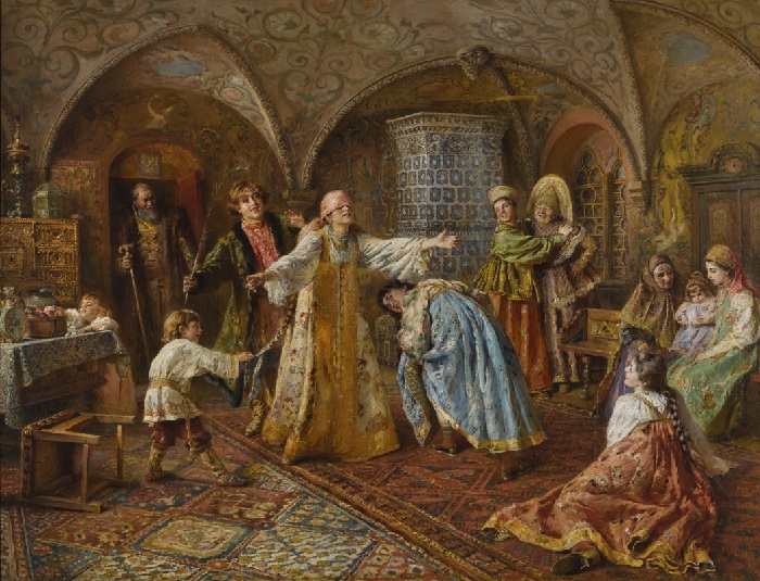 Маковский Константин Егорович (1839-1915). Игра в жмурки. (1890-е годы). Маковский Константин Егорович (1839-1915). Игра в жмурки. (1890-е годы).
