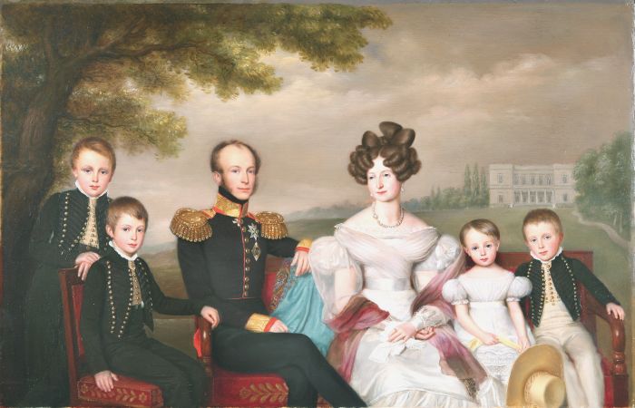 Наследный принц Оранский с женой и детьми. Я.-Б. ван дер Хульст, 1832 г. / Фото: www.dutchreview.com Наследный принц Оранский с женой и детьми. Я.-Б. ван дер Хульст, 1832 г. / Фото: www.dutchreview.com