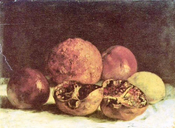 "Натюрморт. Гранаты" , 1871, холст, масло, 18 x 37