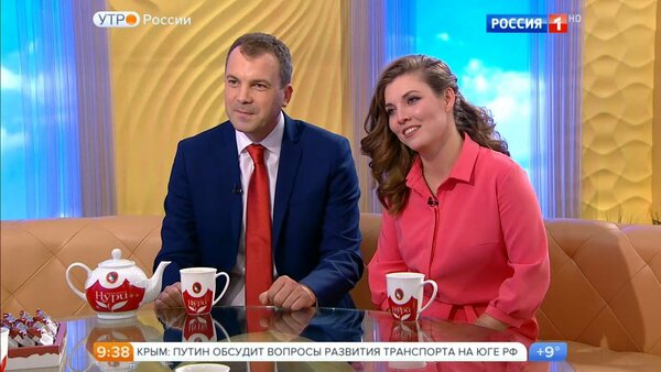 Ольга Скабеева и Евгений Попов 60 минут. Источник фото: официальный канал России-1 на Youtube
