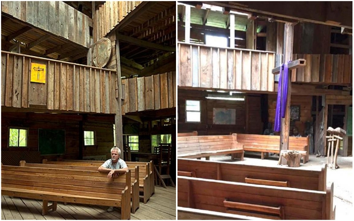 Главным отделочным материалом внутреннего пространства была выбрана также древесина. Главным отделочным материалом внутреннего пространства была выбрана также древесина.