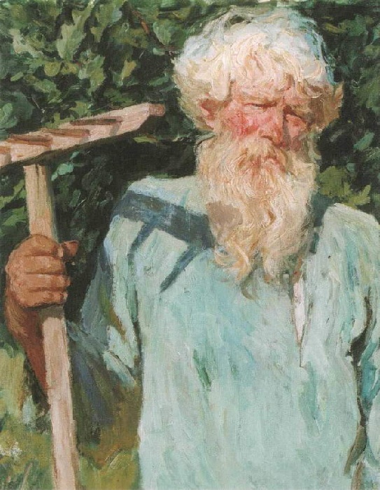 «Петр Григорьевич Черняев с граблями». (1940 год). Автор: А.А.Пластов. «Петр Григорьевич Черняев с граблями». (1940 год). Автор: А.А.Пластов.