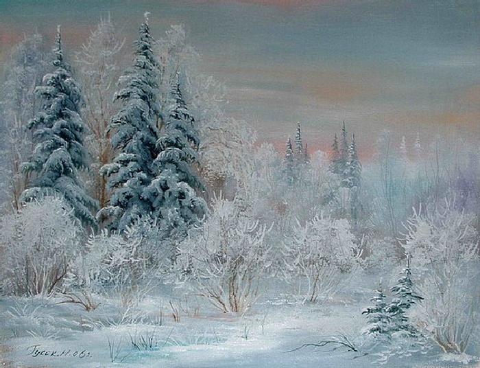 Зимние пейзажи современной художницы Натальи Гусак