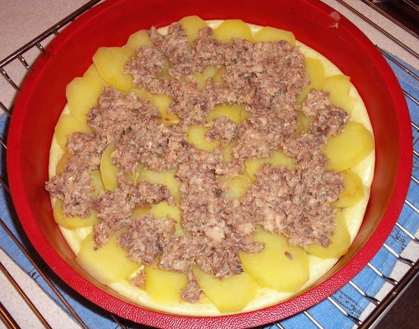 Пирог «Быстрый и вкусный» из теста на кефире со сметаной и майонезом Пирог «Быстрый и вкусный» из теста на кефире со сметаной и майонезом