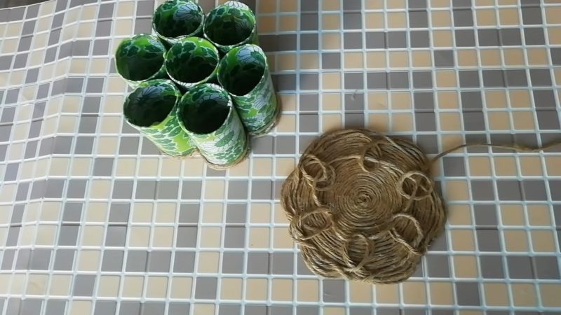 Красота из мусорного ведра — просто втулки от бумаги, джут и картон