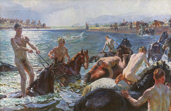 «Купание коней». (1938 год). Государственный Русский музей. Автор: А.А.Пластов. «Купание коней». (1938 год). Государственный Русский музей. Автор: А.А.Пластов.
