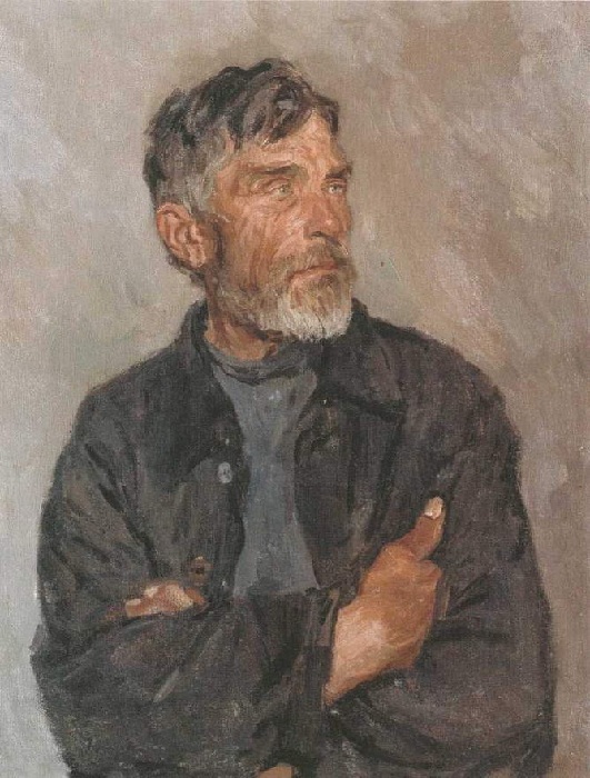 «Василий Павлович Гундоров». (1949-1950 г.г.) Автор: А.А.Пластов. «Василий Павлович Гундоров». (1949-1950 г.г.) Автор: А.А.Пластов.