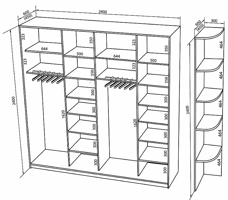 Шкаф купе чертежи с размерами своими руками