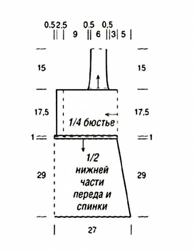 Топ с перехлёстом. Схема вязания крючком