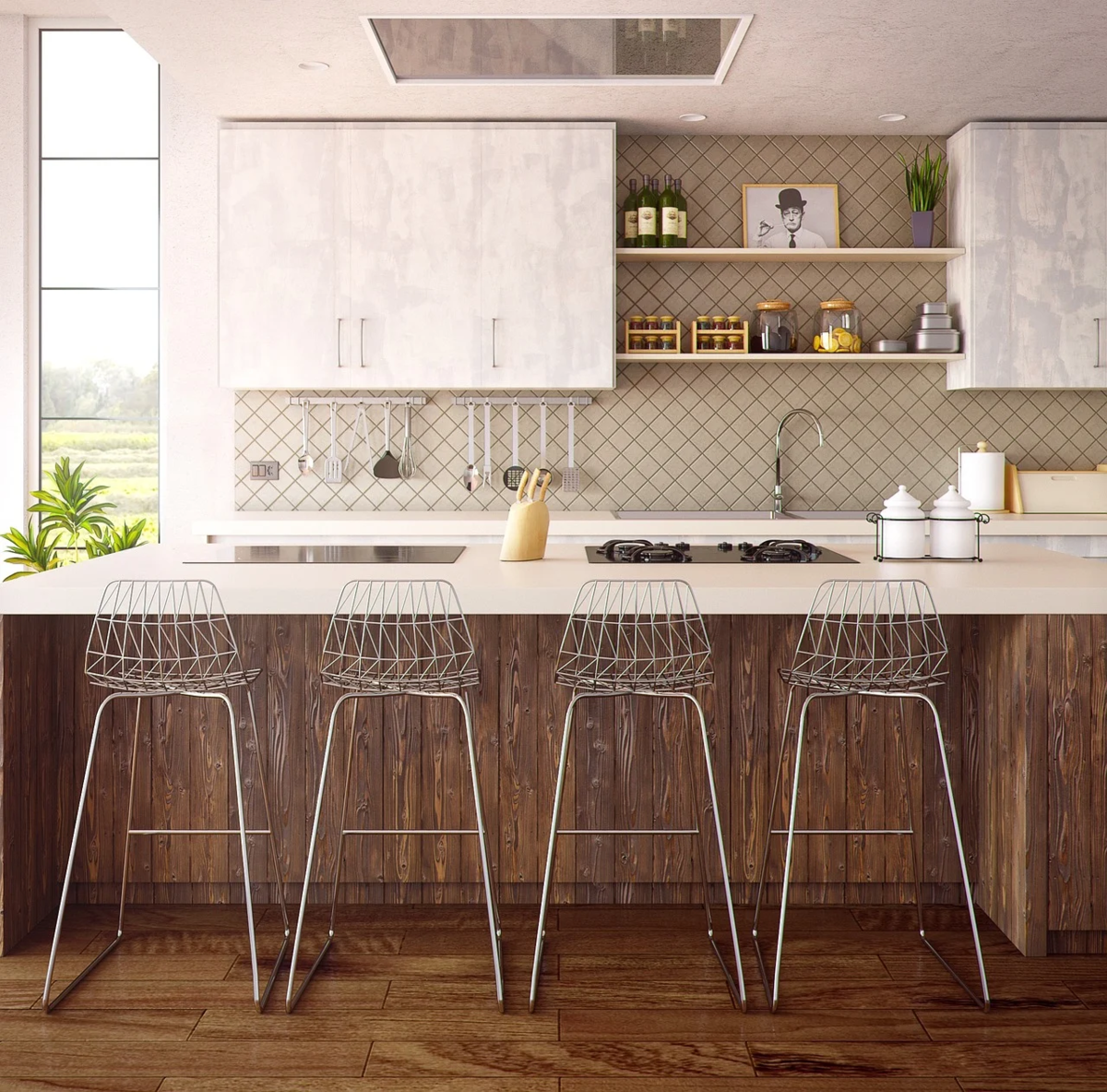 Кухонный фартук - центр притяжения взгляда в этом помещении, обязательно продумывайте его стиль и умело сочетайте с общим видом
