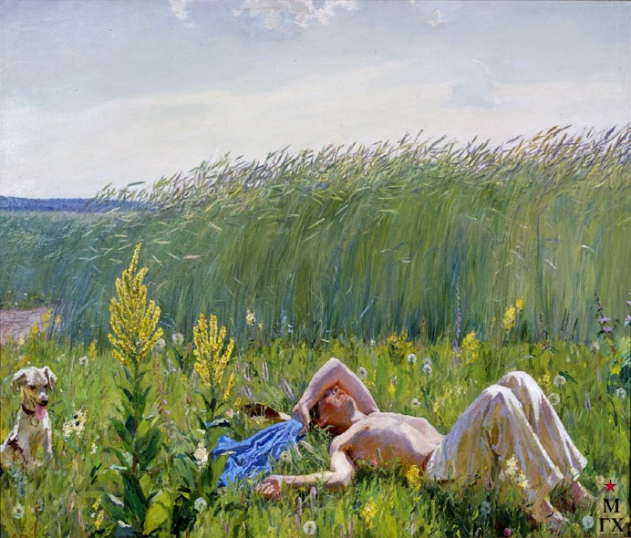 «Юность». (1953-1954 г.г.) Автор: А.А.Пластов. «Юность». (1953-1954 г.г.) Автор: А.А.Пластов.