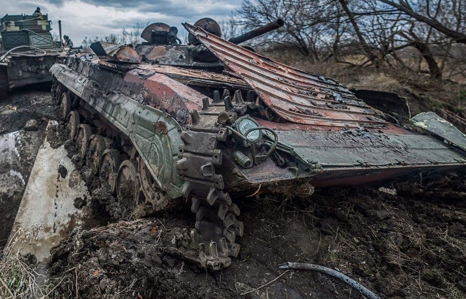 Уничтоженная БРМ-1К в районе Авдеевки