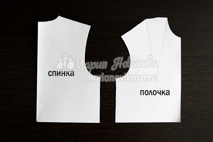 Выкройка полочки и спинки Выкройка: полочка и спинка