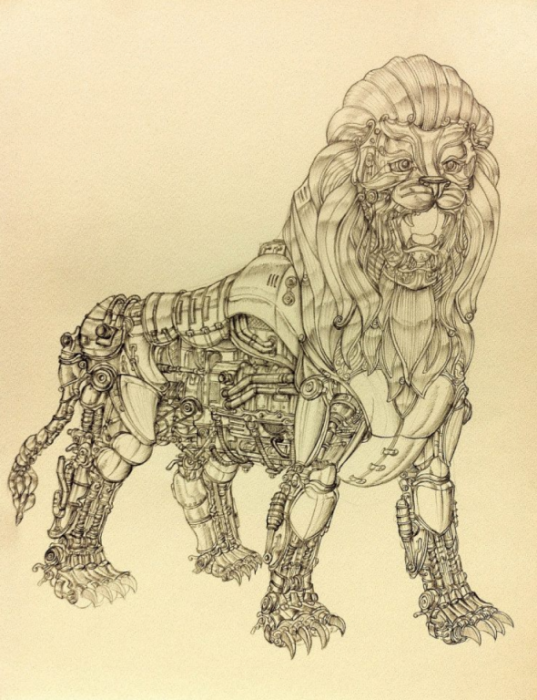 Metal Mane Lion. (Металлический лев). Автор рисунка: Marcomatic.