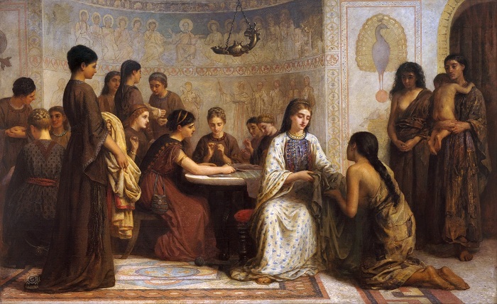 Благотворительное собрание в VI веке (1873-1877 г.г.) Сидней, Художественная галерея Нового Южного Уэльса. Автор: Эдвин Лонгсден Лонг. Древний Вавилон и его невообразимые обычаи глазами художника XIX века