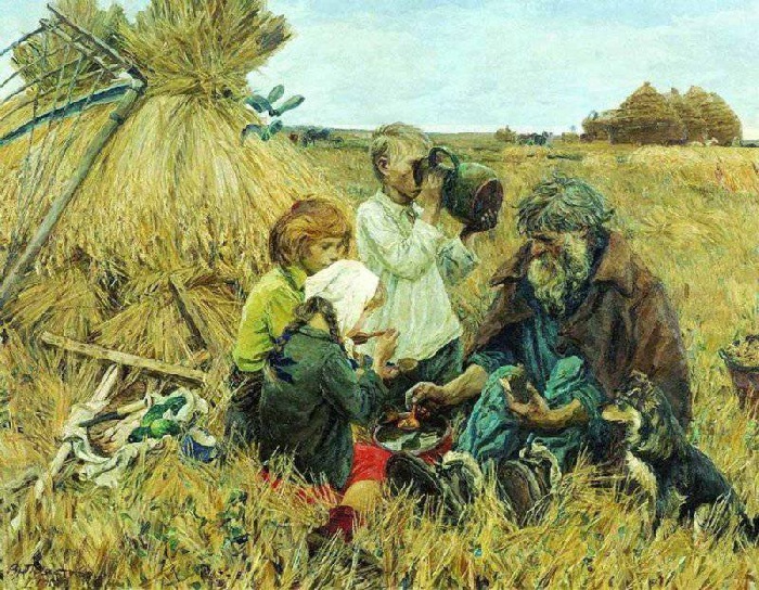 «Жатва». (1945 год). Третьяковская галерея. Автор: А.А.Пластов. «Жатва». (1945 год). Третьяковская галерея. Автор: А.А.Пластов.