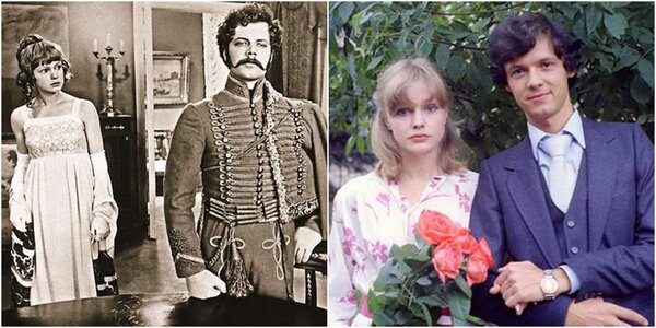 Марина Шиманская с Андреем Ростоцким в фильме "Эскадрон гусар летучих" (1980) / ...и с мужем Альгисом Арлаускасом