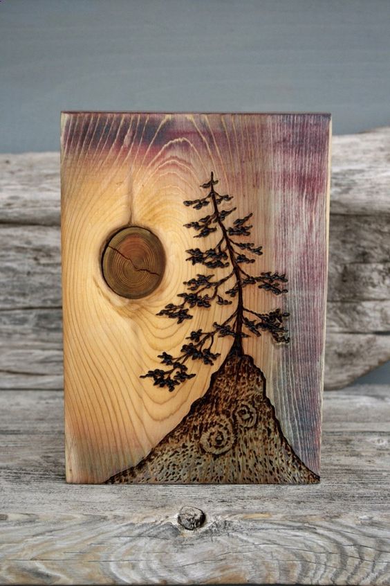 Ancient Tree - Art Block - Woodburning. Going to attempt woodburning again! Gotta keep my hands busy. Relaxing hobby too (: