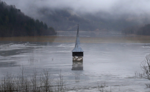 This Church Spire Is All That Remains Of A Village, Soon It Will Be Buried Completely