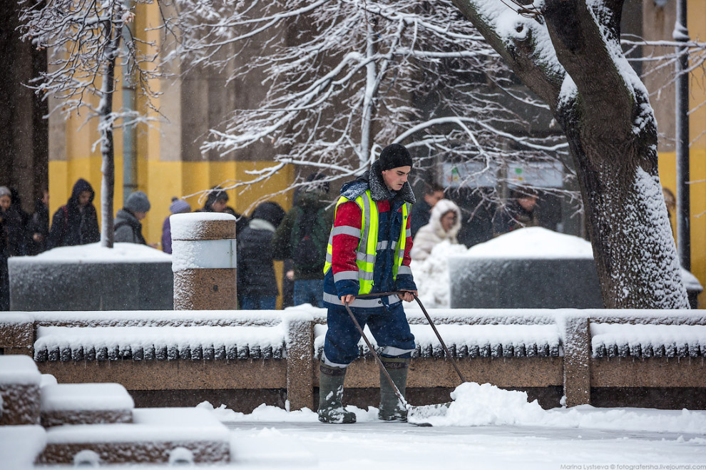 Москва после снегопада