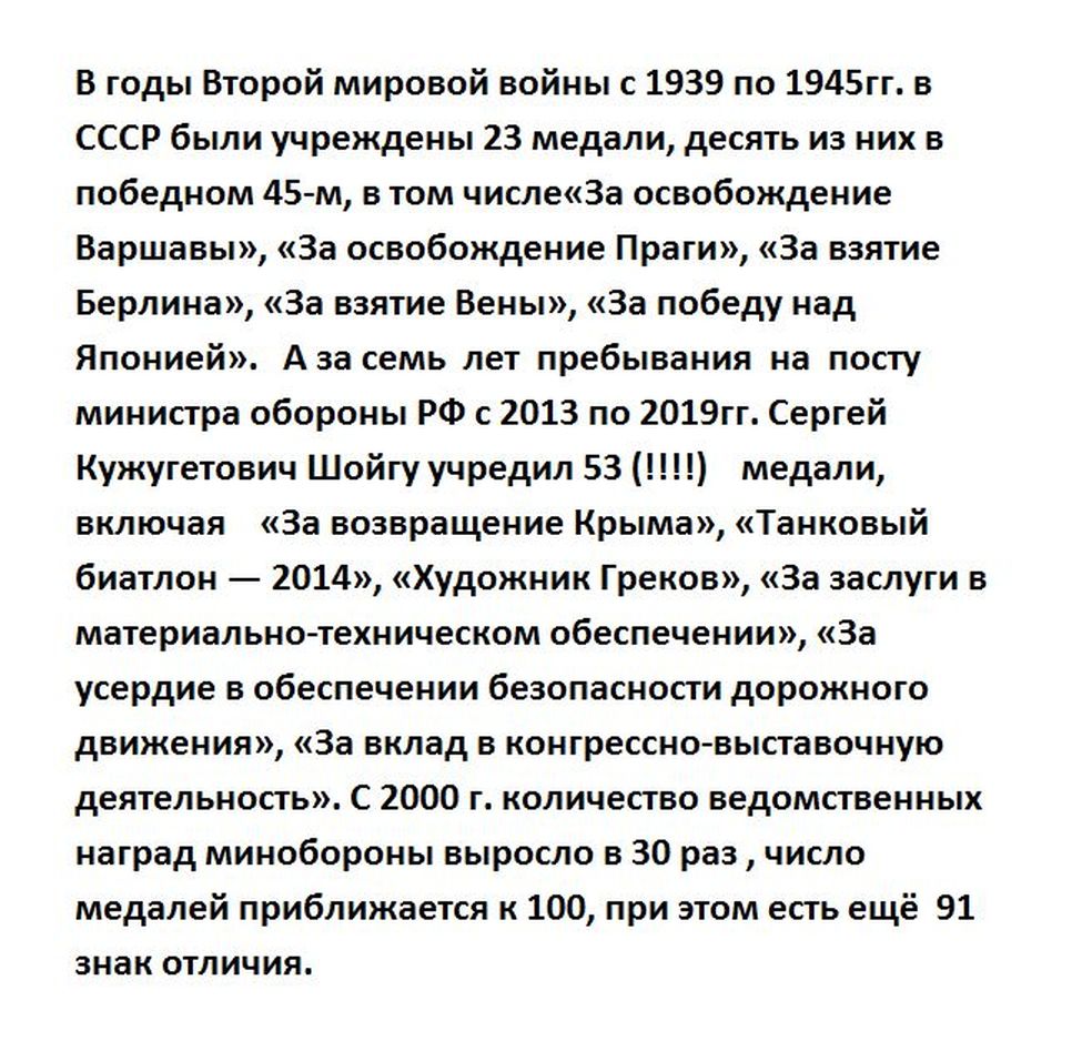 Награжденцы: по количеству орденов путинское окружение обставило Политбюро