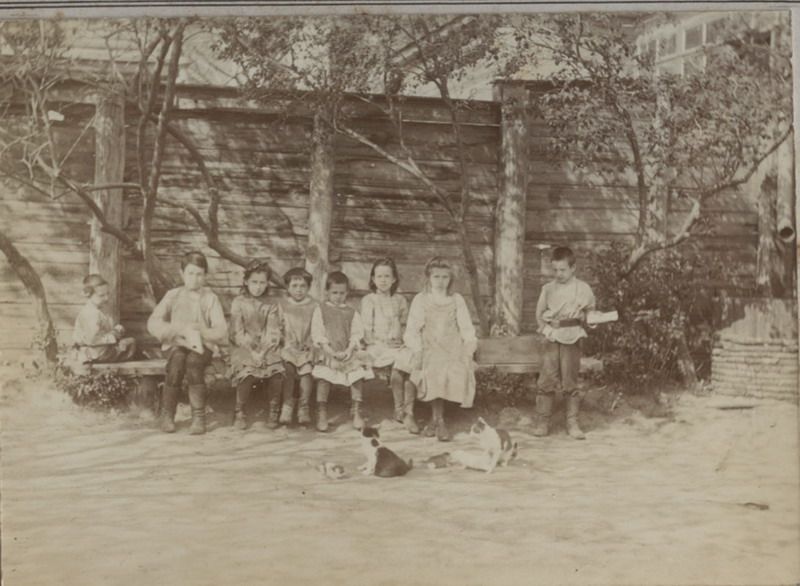 Дети во дворе дома Мяздриковых, 1890-е, Владимирская губ., г. Муром, ул. Московская, д. 36