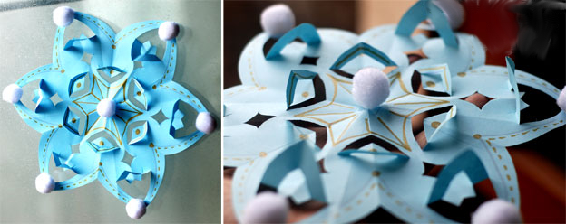 Схема изготовления снежинки «Оригами» своими руками